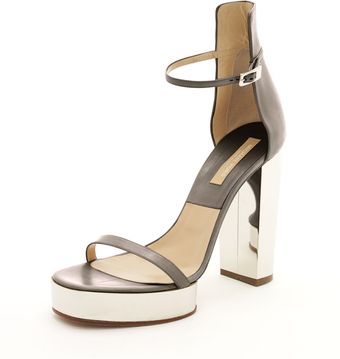 Michael Kors Platform Sandal, Gray - Lyst