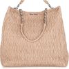 Miu Miu Matelassé Leather Tote in Beige (powder) - Lyst