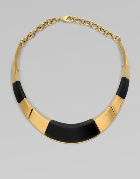 Vionnet TwoTone Structured Collar Necklace in Black - Lyst