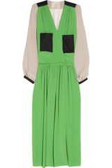 Roksanda Ilincic Color-Block Silk-Blend Dress