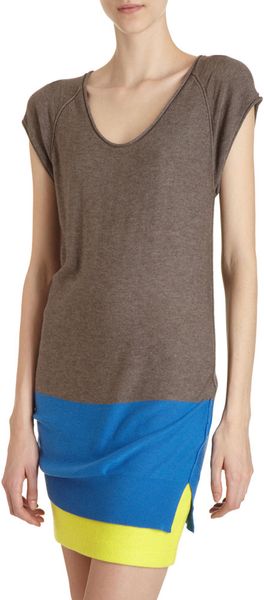 T By Alexander Wang Tunic Sweater in Blue (grey) - Lyst