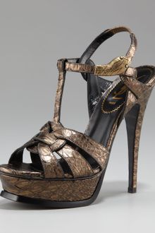 Yves Saint Laurent Tribute Python Snake-ornament Sandal - Lyst