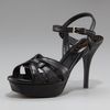 Yves Saint Laurent Tribute Napa Sandal, 4 Heel in Black - Lyst