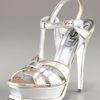Yves Saint Laurent Tribute Metallic Platform Sandal in Silver (silver gold) - Lyst