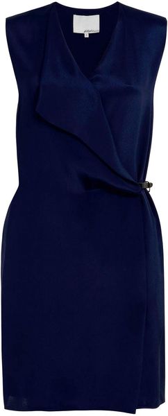 3.1 Phillip Lim V Neck Warped Front Belted Dress - Lyst