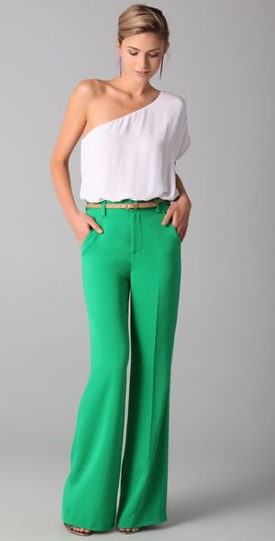 Alice + Olivia High Waist Wide Leg Pants - Lyst