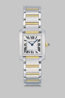 Cartier Tank Francaise Stainless Steel & 18k Yellow Gold Watch On Bracelet, Small - Lyst