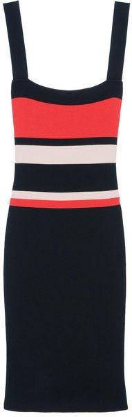  Stripe Bodycon Sleeveless Dress 