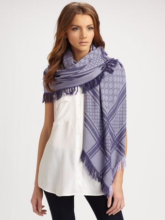 Gucci Gg Pattern Shawl - Lyst