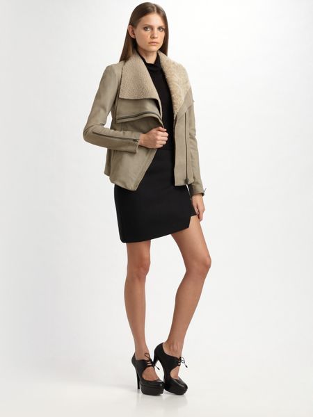 Helmut Lang Leather & Jersey Mini Skirt in Black - Lyst