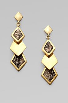 Kara By Kara Ross 14k Goldplated Snake Skin Inlaid Earring - Lyst
