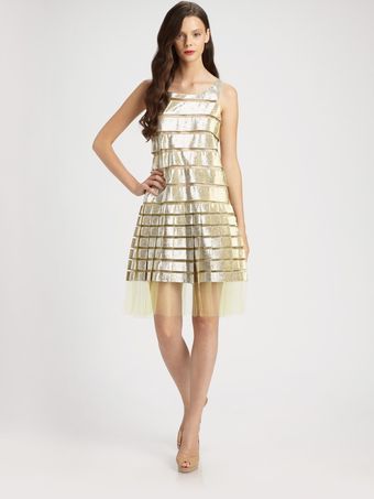 Marc Jacobs Metallic Tulle Dress - Lyst