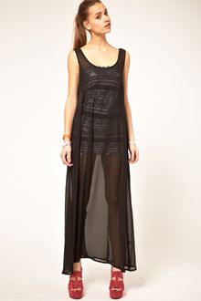 American Apparel Sheer Maxi Dress - Lyst