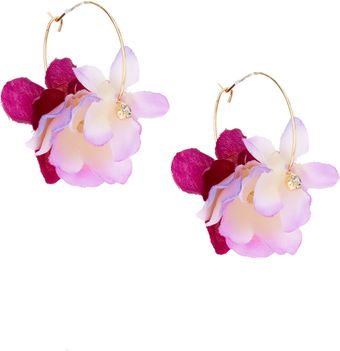 ASOS Collection Limited Edition Fabric Flower Hoops - Lyst
