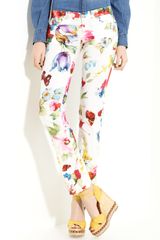 Dolce & Gabbana Floral-print Stretch Cotton-poplin Pants
