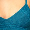 Free People Cropped Bustier In Lace in Blue (deepteal) - Lyst