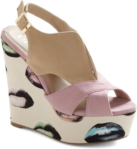 Modcloth Kicks and Tell Wedge in Multicolor (pink) - Lyst