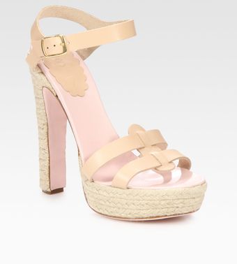  Leather Espadrille Platform Sandals 