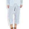 The Row Seedun Striped Cotton Cropped Pants in White - Lyst