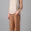 Tucker Combo Ruched Tank in Beige - Lyst
