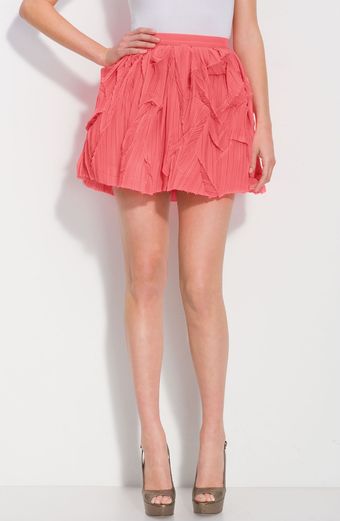 Versus  Ruffle Chiffon Miniskirt - Lyst