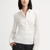 Akris Punto Structured Cotton Shirt in White - Lyst