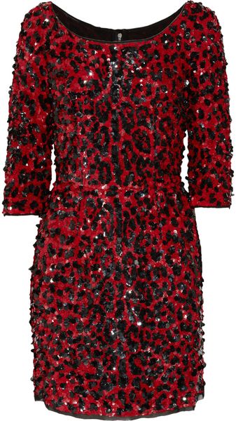 Dolce & Gabbana Sequined Silk-Blend Dress - Lyst