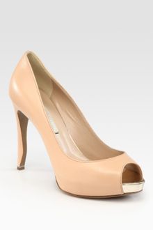 Nicholas Kirkwood Leather Peep Toe Platform Pumps - Lyst