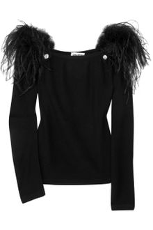 Sonia Rykiel Detachable Feather-embellished Wool and Cashmere-blend Sweater - Lyst