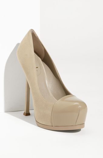 Yves Saint Laurent Tribtoo Cap Toe Ultra High Platform Pump - Lyst