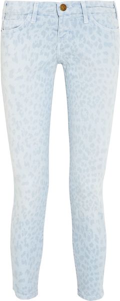 Current/Elliott The Stiletto Leopard-print Low-rise Skinny Jeans - Lyst