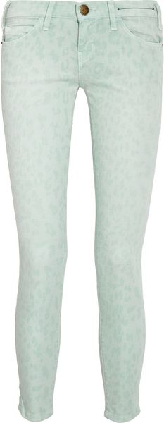 Current/Elliott The Stiletto Leopard-print Low-rise Skinny Jeans - Lyst