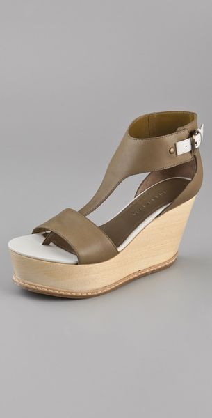 Derek Lam Mirte Ankle Cuff Flatforms in Khaki (olive) - Lyst