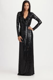 Diane Von Furstenberg Aried Sequined Wrap Dress - Lyst