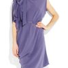 Lanvin Belted Silkcrepe Dress in Purple (violet) - Lyst