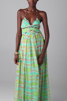 Matthew Williamson Escape Neon Striped Tie Dress - Lyst