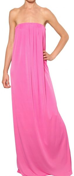 MSGM Bicolor Viscose Jersey Long Dress - Lyst