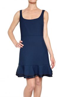 RED Valentino Structured Cady Back Ruffle Dress - Lyst