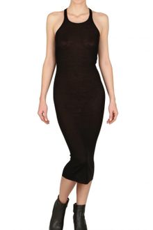 Rick Owens Ribbed Viscose Silk Dress - Lyst