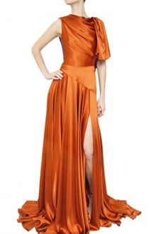 Roksanda Ilincic Draped Silk Satin Dress - Lyst