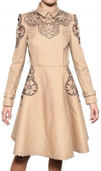 Valentino Embroidered Light Weight Trench Coat - Lyst