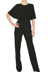Valentino Caped Stretch Viscose Cady Jumpsuit