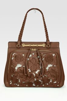Valentino Demetra Leather & Mesh Top-Handle Bag - Lyst