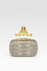 Alexander McQueen Ayers Snakeskin Knuckle Duster Clutch