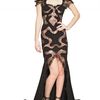 Alexander Mcqueen Lace Viscose On Georgette Dress in Black - Lyst