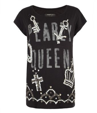 AllSaints Embellished Pearly Queen Crown Tee - Lyst