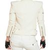 Balmain Nappa Insert Raffia Jacket in White - Lyst