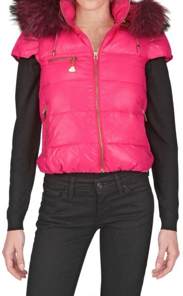 Beayukmui Racoon Collar Nylon Down Jacket in Purple (fuchsia) - Lyst