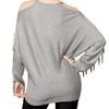 Beayukmui Cut Out Silk Knit Sweater in Gray (grey) - Lyst