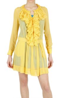Beayukmui Silk Chiffon Ruffle Dress - Lyst